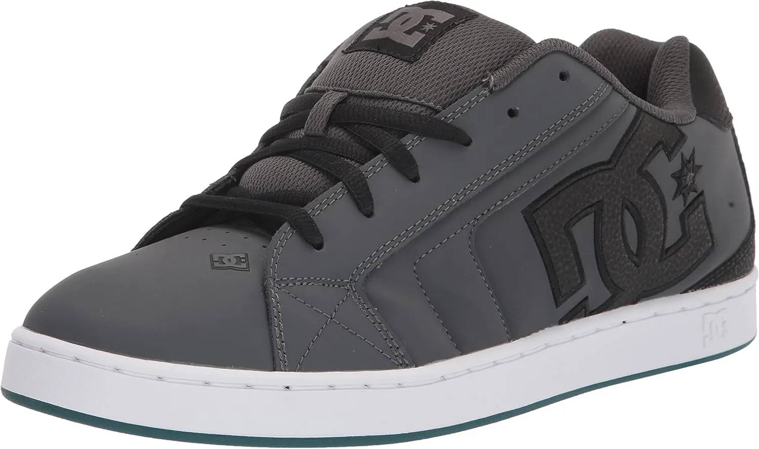 DC Men's Net Skate Casual Shoe, Dark Grey/White, 12