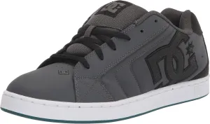 DC Men's Net Skate Casual Shoe, Dark Grey/White, 12