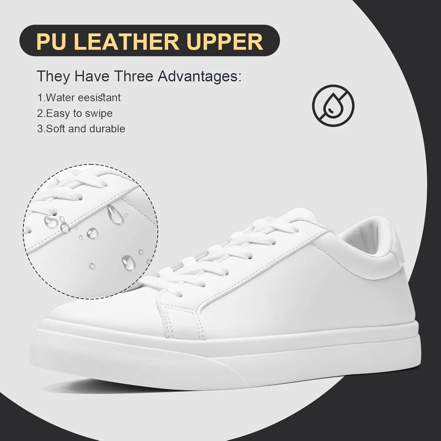 Fashion Sneakers for Men Women, Men’s Black Casual Leather Skate Shoes, Non Slip Comfortable Breathable Tennis Walking Shoes