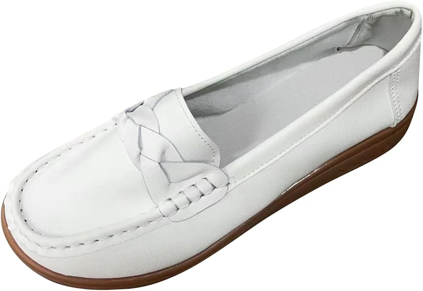 Flats Shoes for Women Breathable Leather Loafers Orthopedic Shoes Casual Walking Shoes Ladies Slip-On Driving Shoes