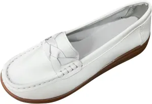 Flats Shoes for Women Breathable Leather Loafers Orthopedic Shoes Casual Walking Shoes Ladies Slip-On Driving Shoes
