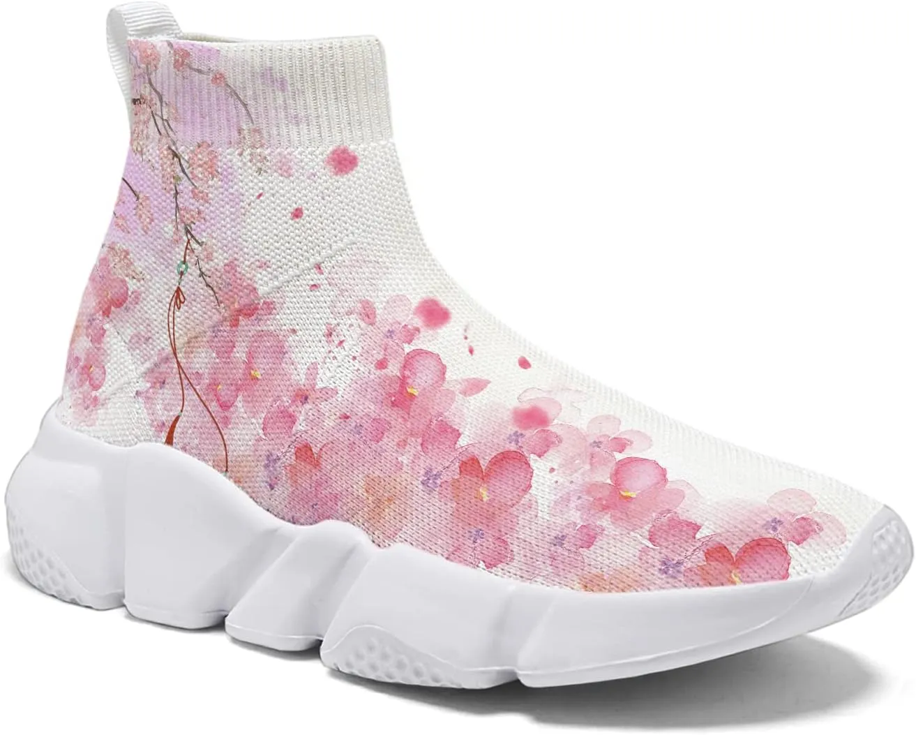 Hetios Womens Fashion Tennis Sneakers White Socks Shoes Graffiti Painted Casual Walking Shoes