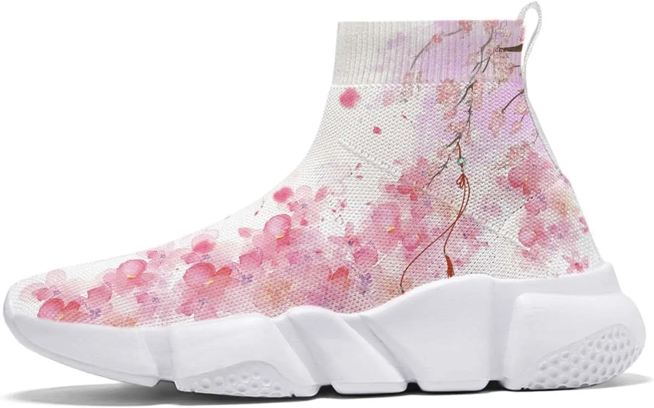 Hetios Womens Fashion Tennis Sneakers White Socks Shoes Graffiti Painted Casual Walking Shoes