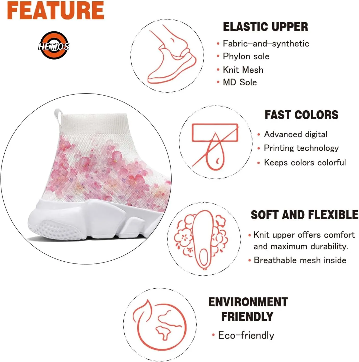 Hetios Womens Fashion Tennis Sneakers White Socks Shoes Graffiti Painted Casual Walking Shoes