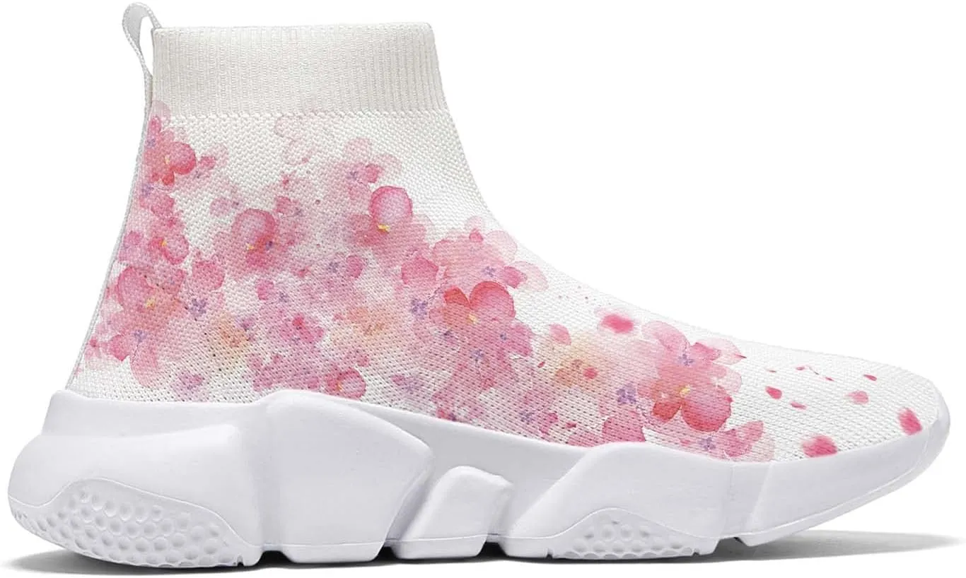 Hetios Womens Fashion Tennis Sneakers White Socks Shoes Graffiti Painted Casual Walking Shoes