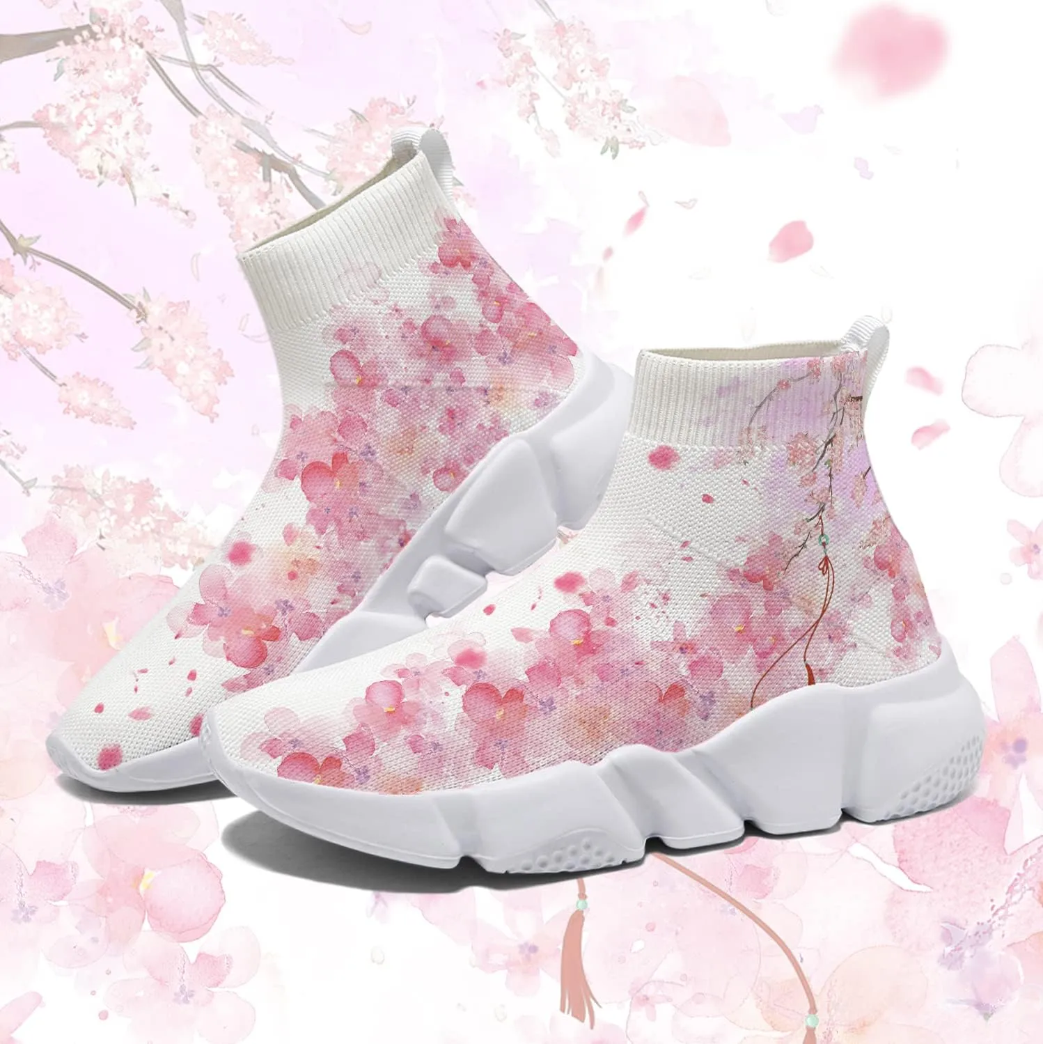 Hetios Womens Fashion Tennis Sneakers White Socks Shoes Graffiti Painted Casual Walking Shoes