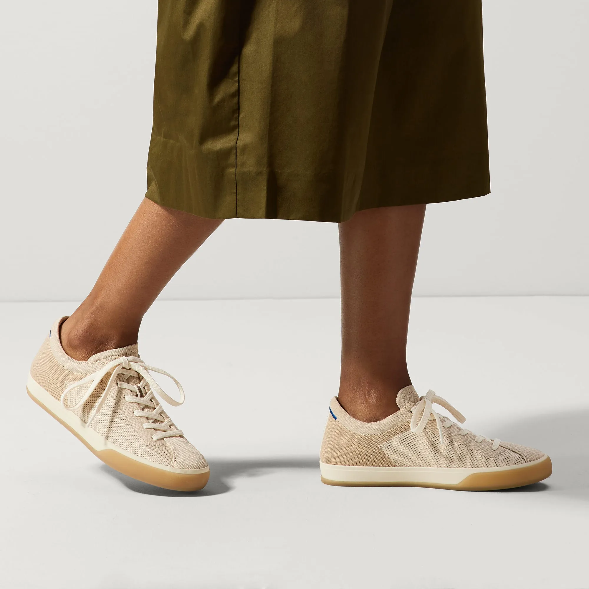 The Lace Up Sneaker - Biscuit