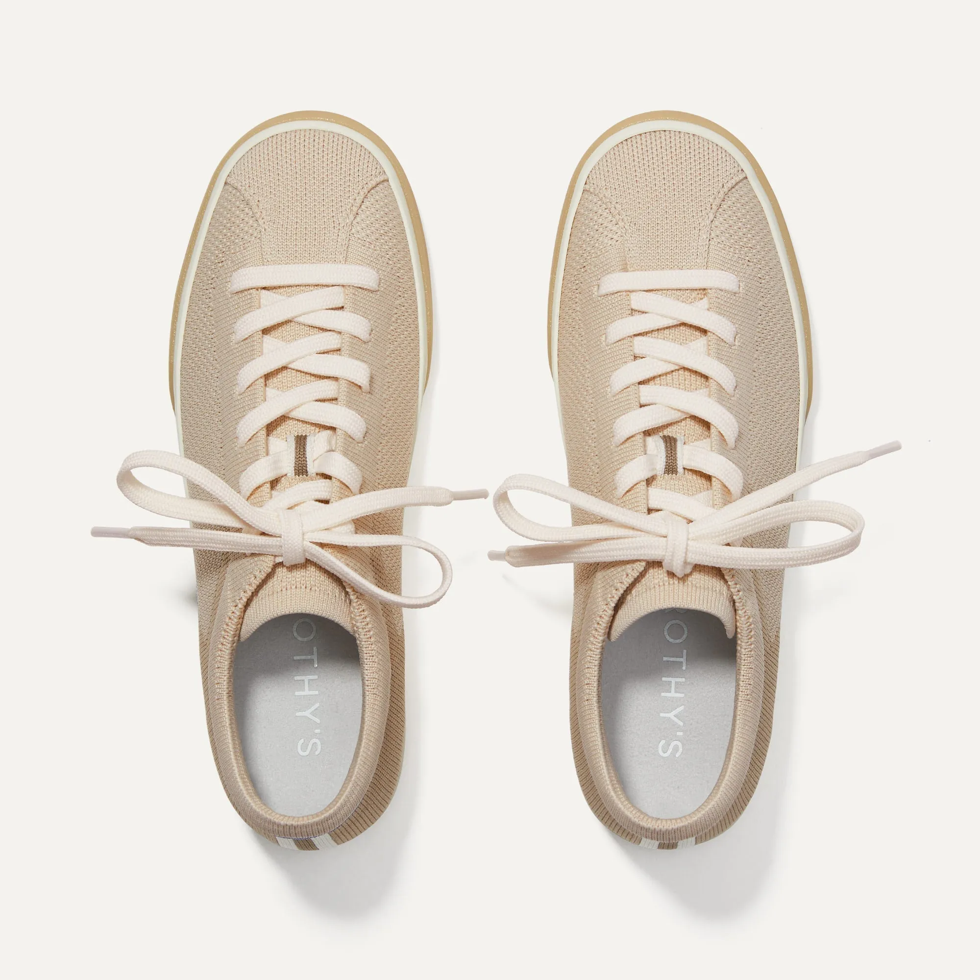 The Lace Up Sneaker - Biscuit
