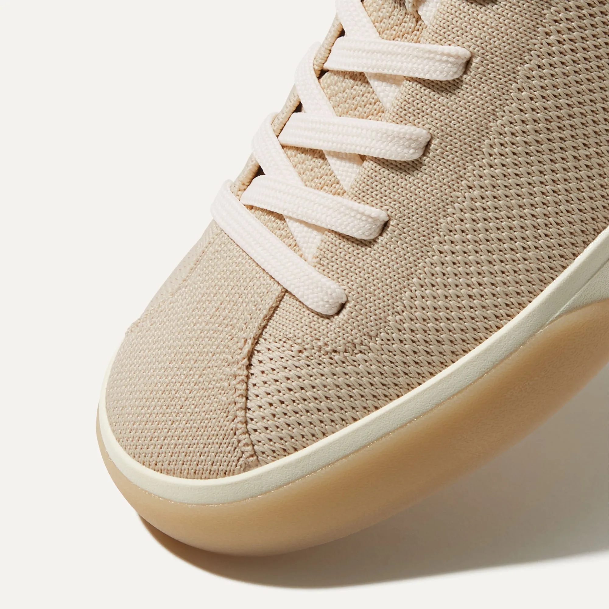 The Lace Up Sneaker - Biscuit