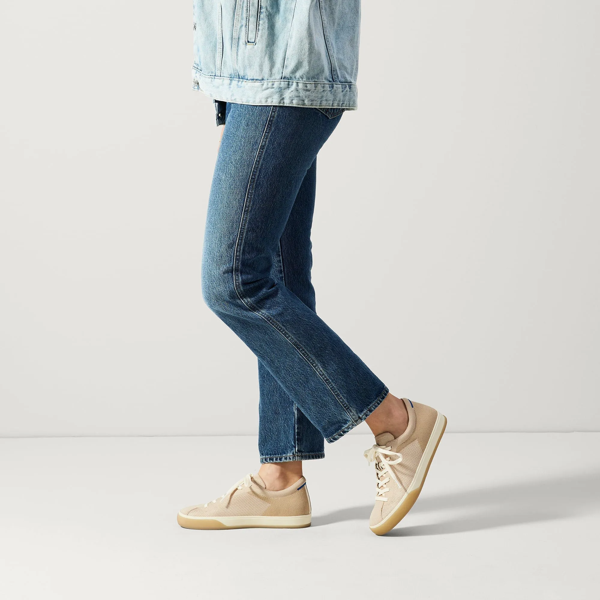 The Lace Up Sneaker - Biscuit